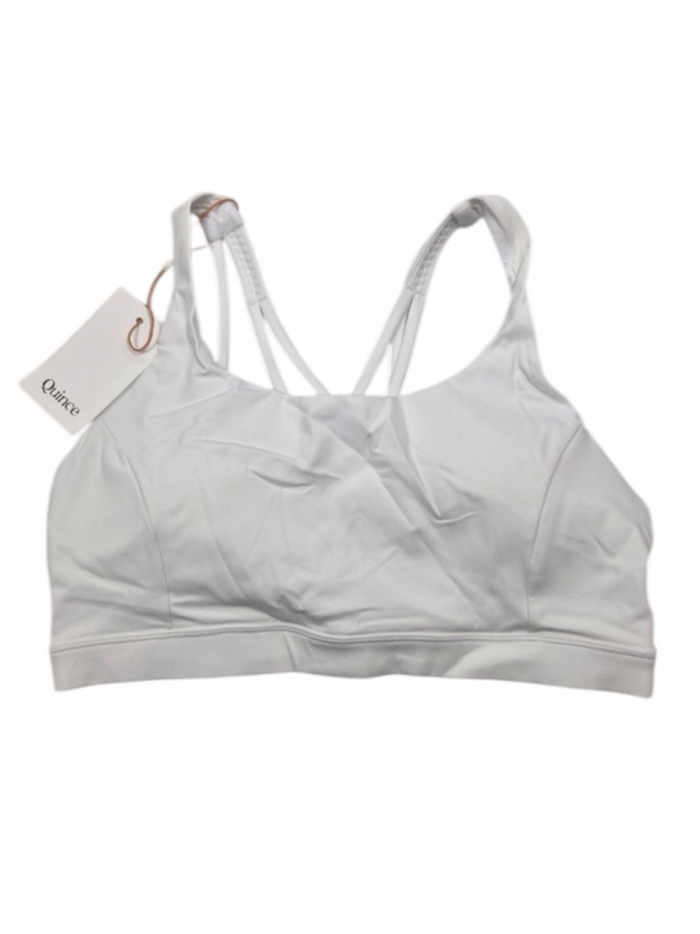 NEW QUINCE Ultra Form Scoop Neck Strappy Bra White 34